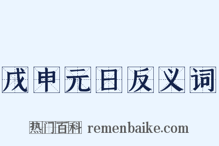 戊申元日反义词是什么意思的图片